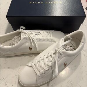 Ralph Lauren Polo Men's White Leather Sneakers